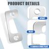 Tandefio 4-Pack Door Strike Plates, 2.5 x 5.4 cm, Stainless Steel, with 8 Screws view 4