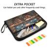 Accordion File Folder with Butterfly Flags, 13 Pockets, Labels, A4, Zipper Closure view 2