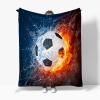 XCQHZYQ Plush Blanket, Ice Fire Football, 150 x 200 cm view 3