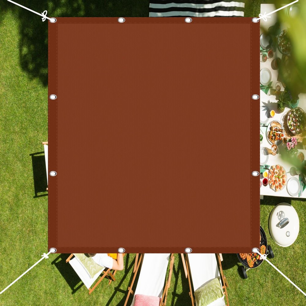Waterproof Shade Sail 5 x 5.5 m (16.4 x 18.04 ft), Rust Red