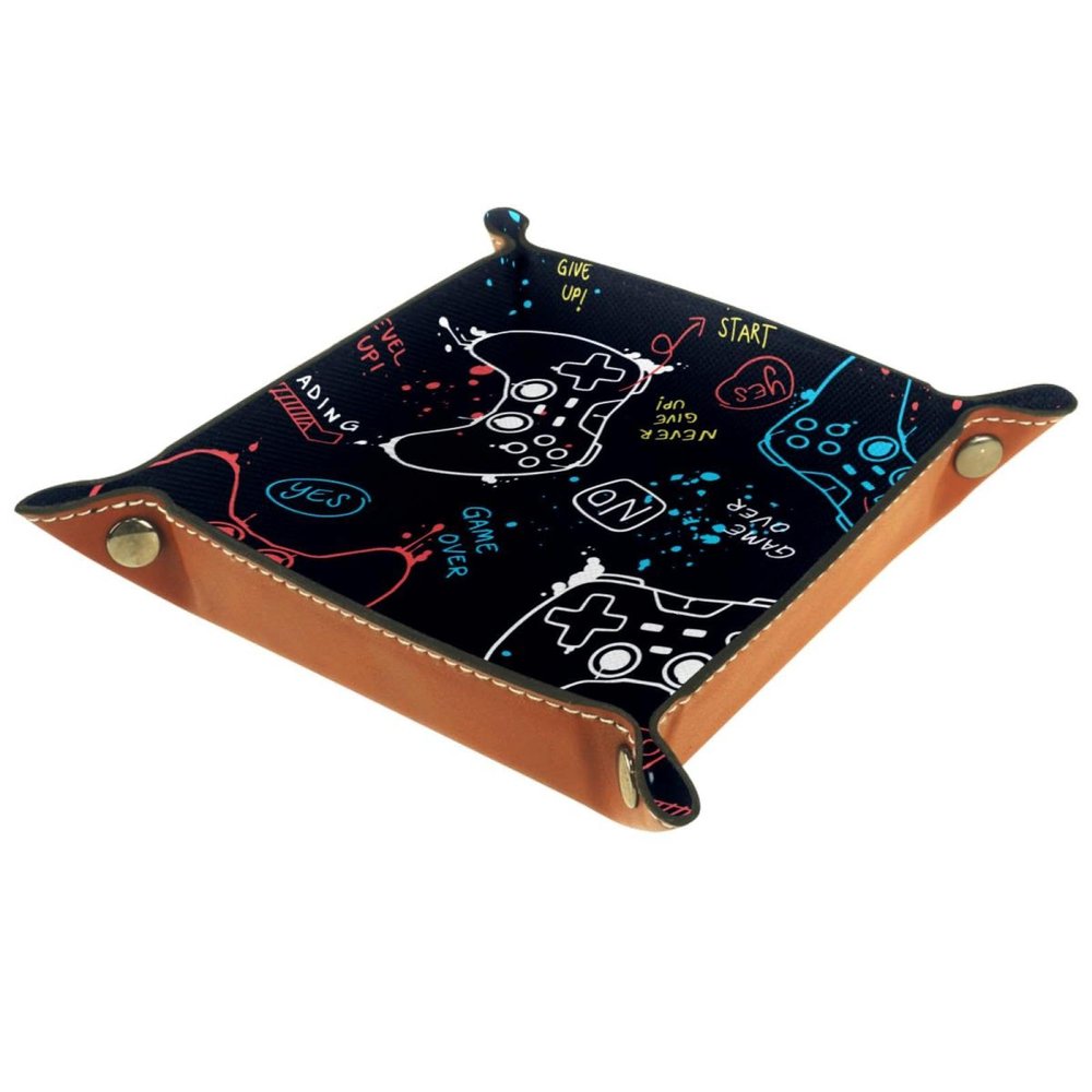 Folding PU Leather Gaming Dice Tray and Storage Box