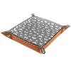 Foldable Gaming Dice Tray Organizer with Animal Patterns, Brown PU Leather view 1
