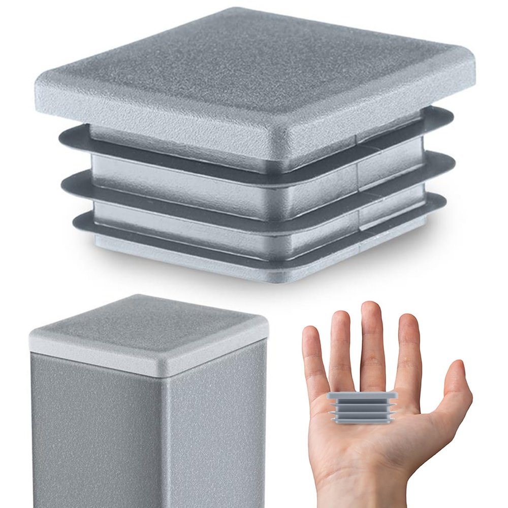 EMFA 40 x 40 mm Gray Finned Tube Plugs, 100-Pack