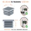 EMFA 40 x 40 mm Gray Finned Tube Plugs, 100-Pack view 2