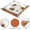 Bee Thick PU Leather Valet Catchall Organizer, Foldable Jewelry Box and Key Tray view 3