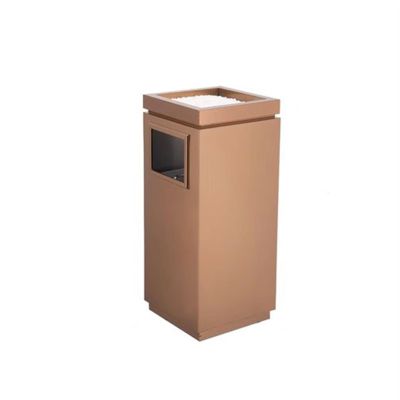 HASMI Outdoor Stainless Steel Trash Can with Lid and Vertical Ashtray (Color: C)