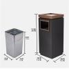 HASMI Outdoor Stainless Steel Trash Can with Lid and Vertical Ashtray (Color: C) view 2