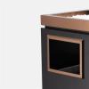 HASMI Outdoor Stainless Steel Trash Can with Lid and Vertical Ashtray (Color: C) view 3