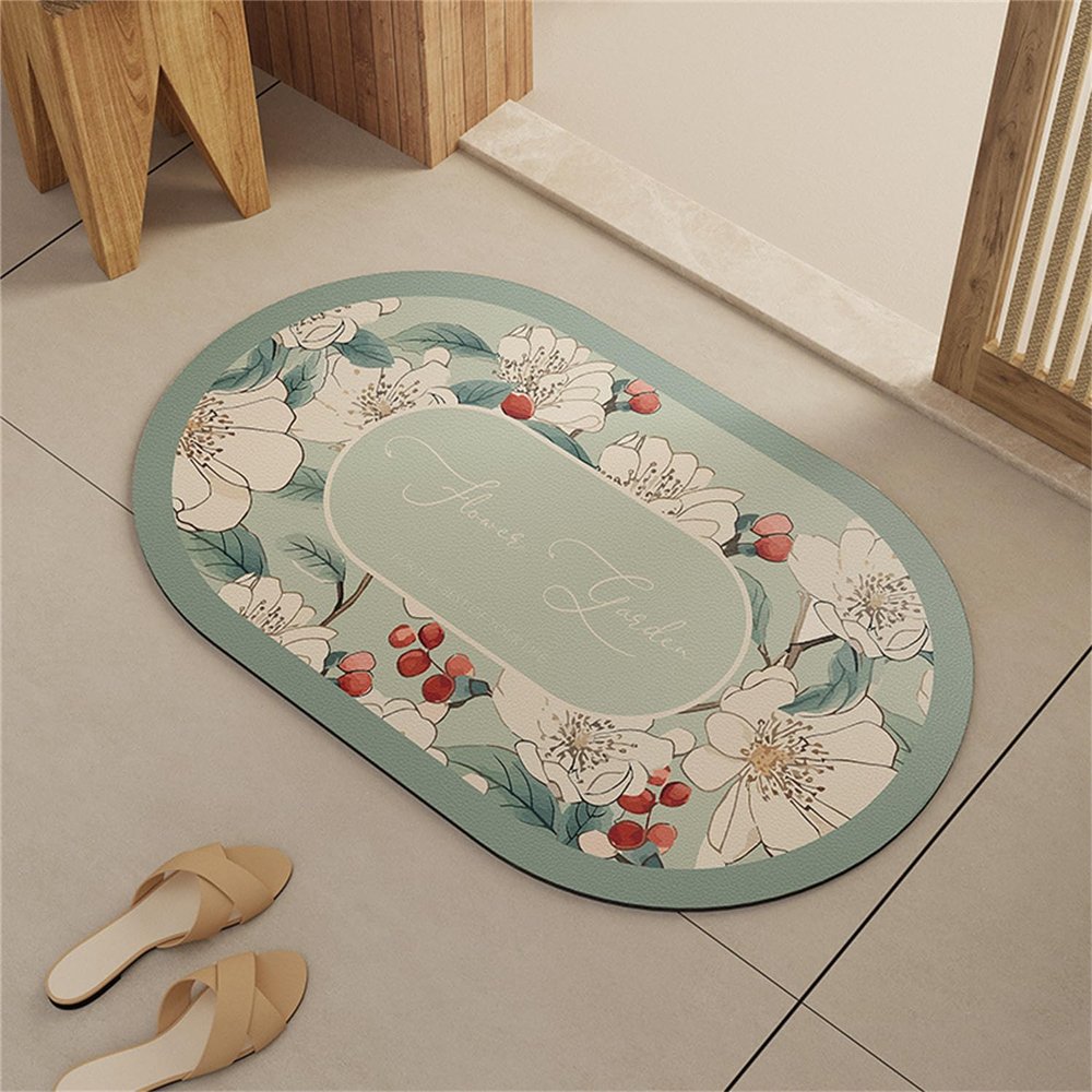 Super-Absorbent Stone Bath Mat, 40 x 60 cm, Quick-Drying, Non-Slip, Bamboo Decor