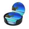 Palm Tree and Clear Sea Coasters for Coffee Cups, Drinks, Wine and Beer view 2