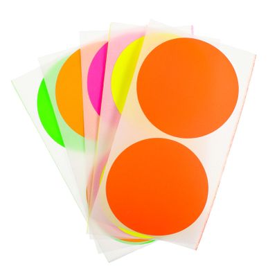 LALAFINA 100 Blank Self-Adhesive Round PVC Coding Labels, Residue-Free, Random Colors