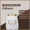 Der-Porzellan-Laden Engraved Tealight Lantern “For You, From the Heart,” White/Gold view 3