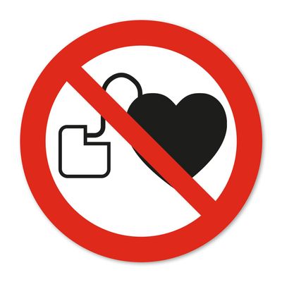iSecur No Entry Pacemaker Sticker, 10 cm, P007
