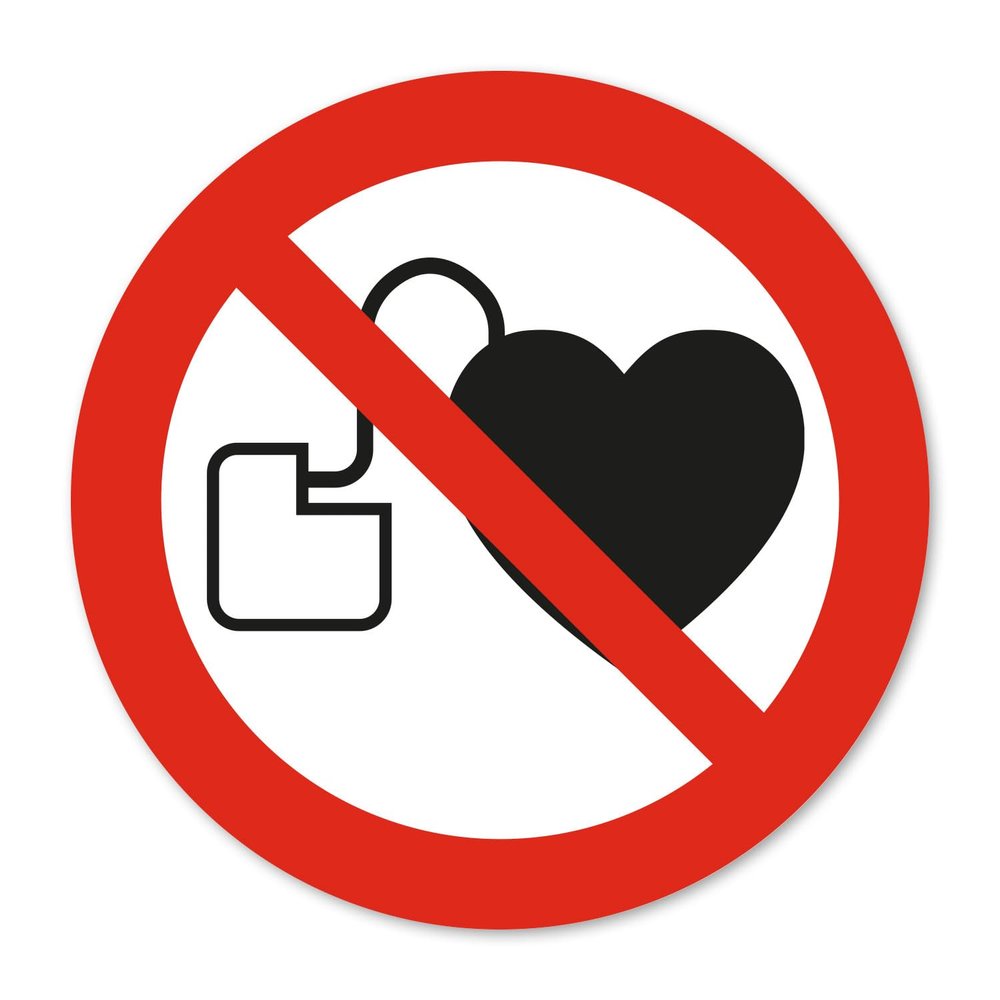 iSecur No Entry Pacemaker Sticker, 10 cm, P007