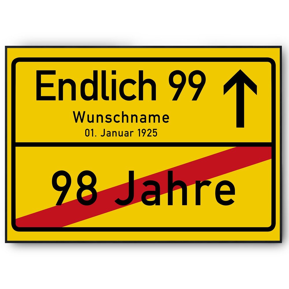 Tigerlino Personalized Town Sign Poster for 99th Birthday, Born in 1927
