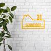 INDIGOS UG Door Sign - Personalized Aluminum Composite Sign - House, Yellow, 70 cm view 3