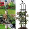 Weather-Resistant Metal Garden Obelisk Trellis, 280 x 50 cm, Black view 3
