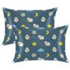 Dreams Satin Pillowcases with Sheep Print for Hair and Skin, 2-Pack, 50.8 x 101.6 cm view 1