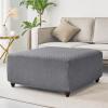 Ottoman Slipcover, Stretch Footstool Cover for 40x40/50x50/60x60 cm Square or Rectangular Ottomans, Washable (Color: #19) view 2