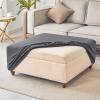 Ottoman Slipcover, Stretch Footstool Cover for 40x40/50x50/60x60 cm Square or Rectangular Ottomans, Washable (Color: #19) view 3