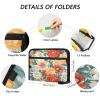 Accordion File Folder with 13 Compartments, Labels, Zipper, A4, Floral view 3