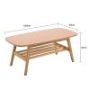 GeRRiT Wooden Coffee Table, Bay Window Table with Lower Shelf, Rectangular view 2