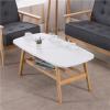 GeRRiT Wooden Coffee Table, Bay Window Table with Lower Shelf, Rectangular view 4