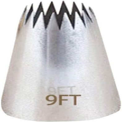 Silver Large Open-Star Icing Piping Nozzle for Cookies, Cupcakes & Cakes (9 ft)