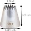 Silver Large Open-Star Icing Piping Nozzle for Cookies, Cupcakes & Cakes (9 ft) view 2