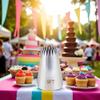 Silver Large Open-Star Icing Piping Nozzle for Cookies, Cupcakes & Cakes (9 ft) view 3