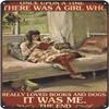 Metal Sign: Girl and Dogs view 1
