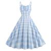 Women's Dress with Suspender-Style Plaid Skirt, Green, M view 3