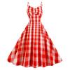Women's Dress with Suspender-Style Plaid Skirt, Green, M view 4