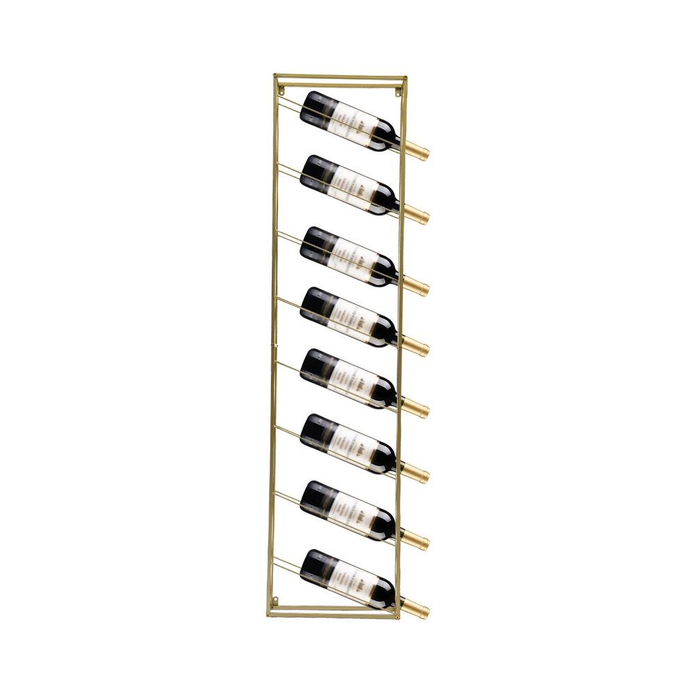 SuhoFutus Wall-Mounted Metal Wine Rack, Gold, 36 × 150 cm