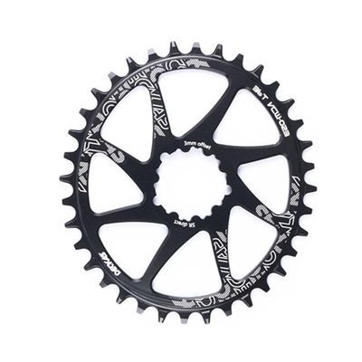 CAFFEN Bicycle Chainring, Aluminum Alloy, 34T Black Oval, 3 mm Offset