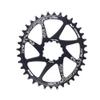 CAFFEN Bicycle Chainring, Aluminum Alloy, 34T Black Oval, 3 mm Offset view 1
