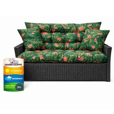 Filippo Garden Swing Cushion 180 x 50 x 60 cm, Monstera Leaf