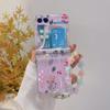 orbana Case for Samsung Galaxy Z Flip 5/4/3, Hand-Drawn Flowers, Wrist Strap, Transparent Hinge, Foldable Shockproof Hard Shell, A with Strap, for Samsung Z Flip 4 view 1