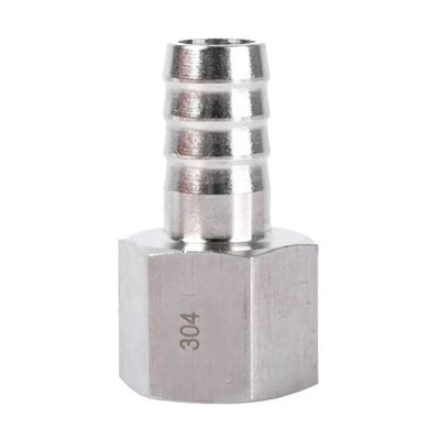 SS304 Stainless Steel Hose Barb Fitting, 1/8 in and 1/4 in Female Thread, 4/6/8/10 mm