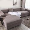 JunJiale L-Shaped Sectional Sofa Covers, Super Stretchy, for 2- and 5-Seater Sofas, Khaki, 2 Pieces view 1