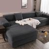 JunJiale L-Shaped Sectional Sofa Covers, Super Stretchy, for 2- and 5-Seater Sofas, Khaki, 2 Pieces view 2