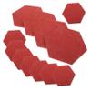 12 Red Felt Hexagonal Bulletin Boards for Office and Wall view 1