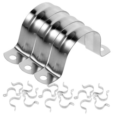 jojofuny 100-Piece Stainless Steel U-Shaped Iron Cable Clamps, Lightweight and Sturdy Strap Clamps for Indoor and Cylindrical Applications