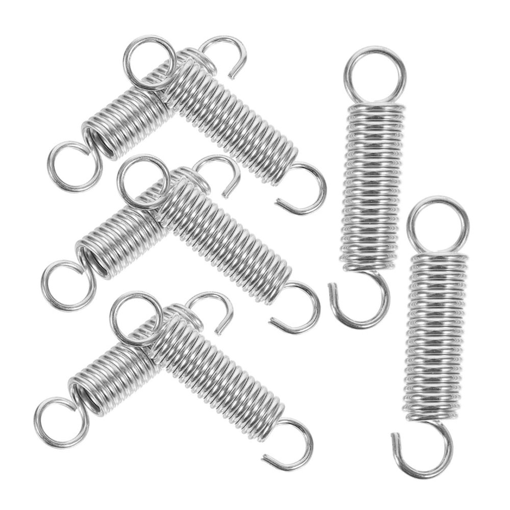 8 Stainless Steel Extension Springs with Hooks, Small Mechanical Springs