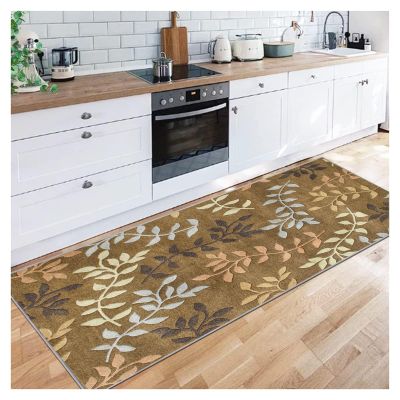 Siunwdiy Hallway Runner Rug, Non-Slip, 120 x 330 cm, Vintage Leaf Design