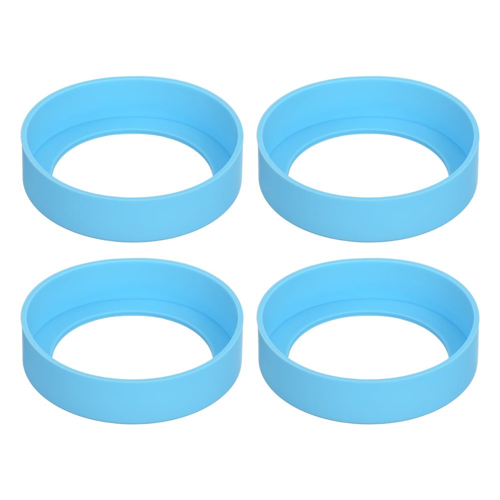 QUARKZMAN 4-Pack Water Bottle Boots, Protective Silicone Sleeves with Non-Slip Bottom, Light Blue (75 mm)