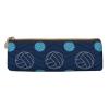 KUDGAWGS Triangular Cowhide Leather Pencil Case, Blue Volleyball view 2