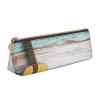 KUDGAWGS Leather Pencil Case, Black and White Polka-Dot Triangle Design view 1