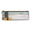 KUDGAWGS Leather Pencil Case, Black and White Polka-Dot Triangle Design view 2