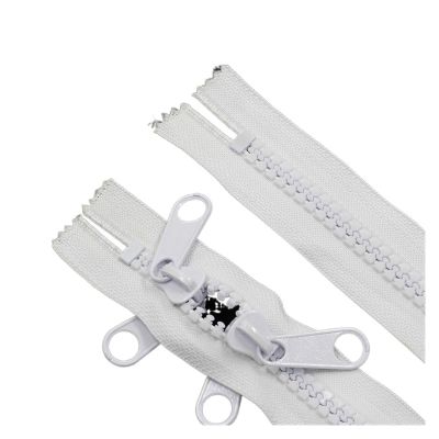 2-Way Zipper, 100–600 cm, White